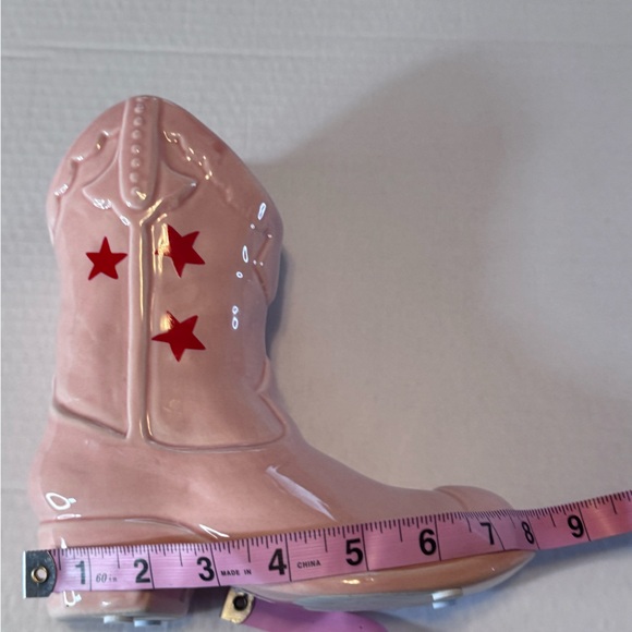Pink Cowboy Boot Planter / Vase Western Cowgirl Decor NWOT - Picture 7 of 8